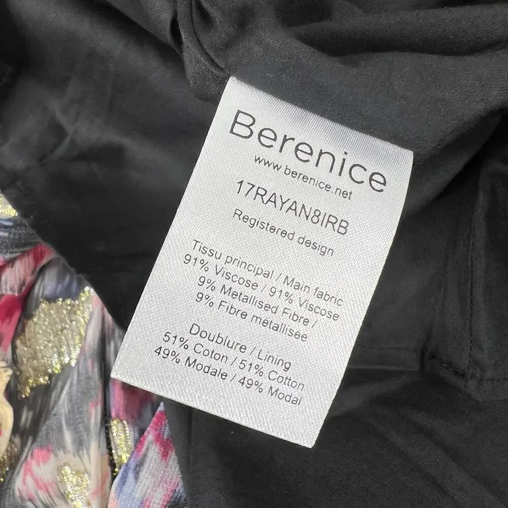 New Women’s Berenice Rayan Gold Print Short Dress Size 36/Small